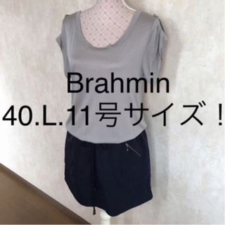 ブラーミン(BRAHMIN)の☆Brahmin/ブラーミン☆大きいサイズ！半袖ドッキングワンピース40.L(ひざ丈ワンピース)
