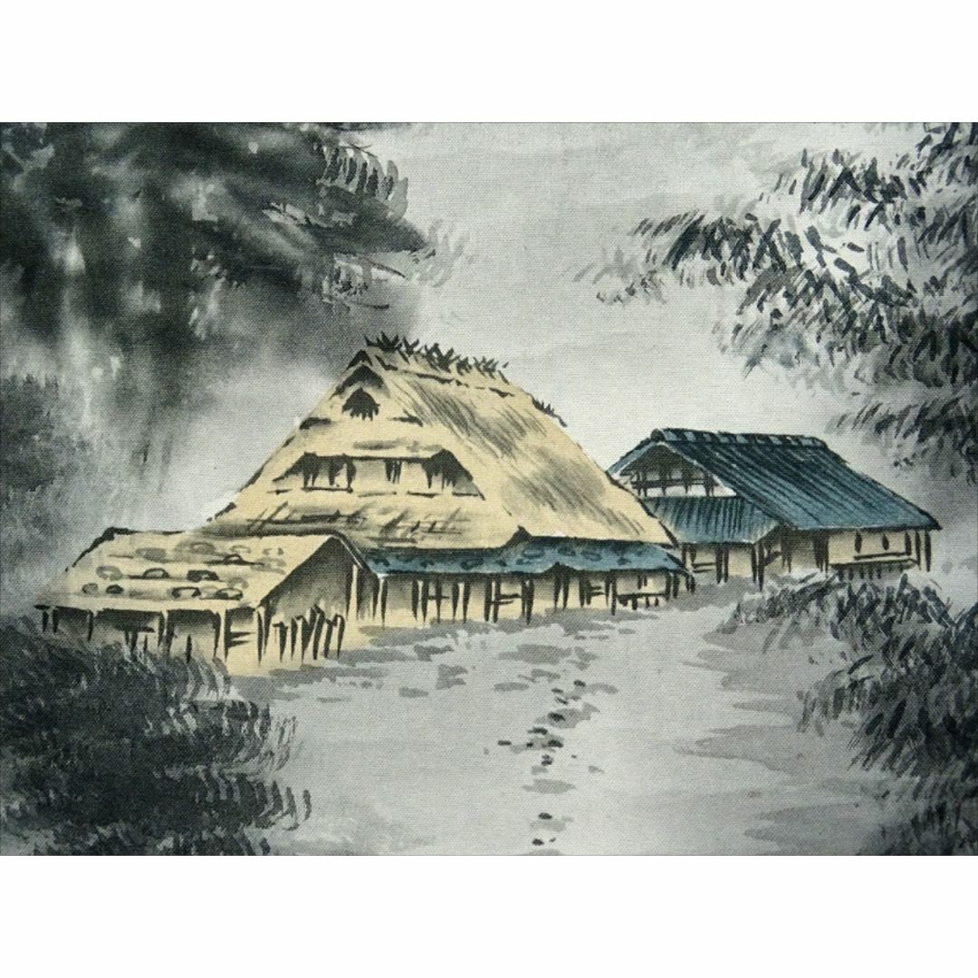 掛軸 秋峰『水墨山水図』絹本 肉筆 共箱付 掛け軸 a072014の通販 掛軸 秋峰『水墨山水図』絹本 肉筆 共箱付 掛け軸 a072014の通販