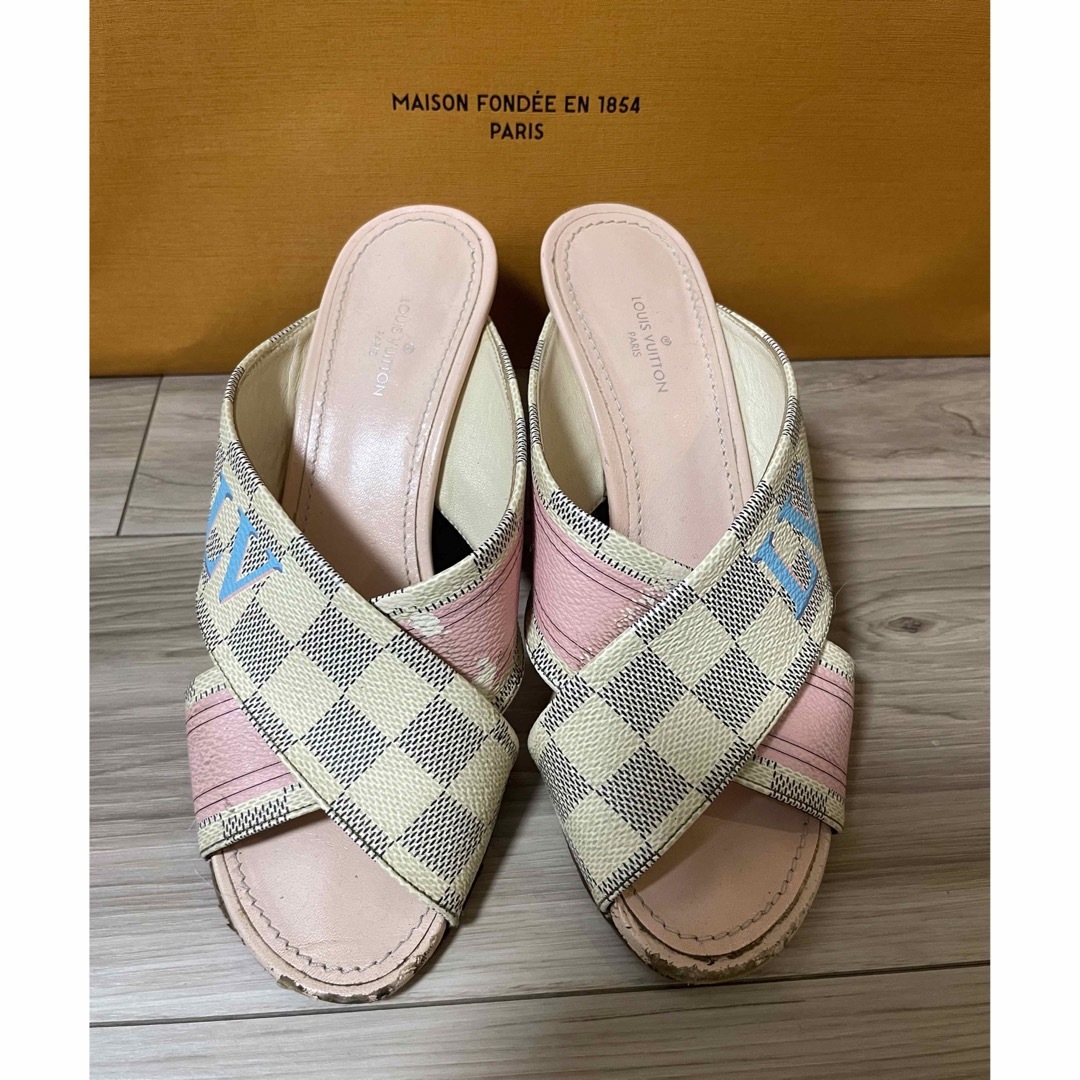 ＊新品LOUIS VUITTON スリッパ　ピンク　サテン　限定品＊