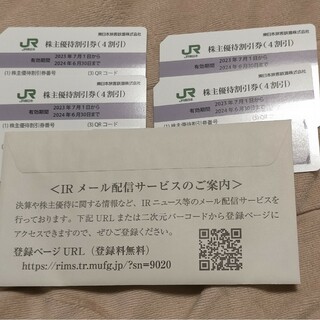 JR東日本　株主優待割引券4枚(印刷物)