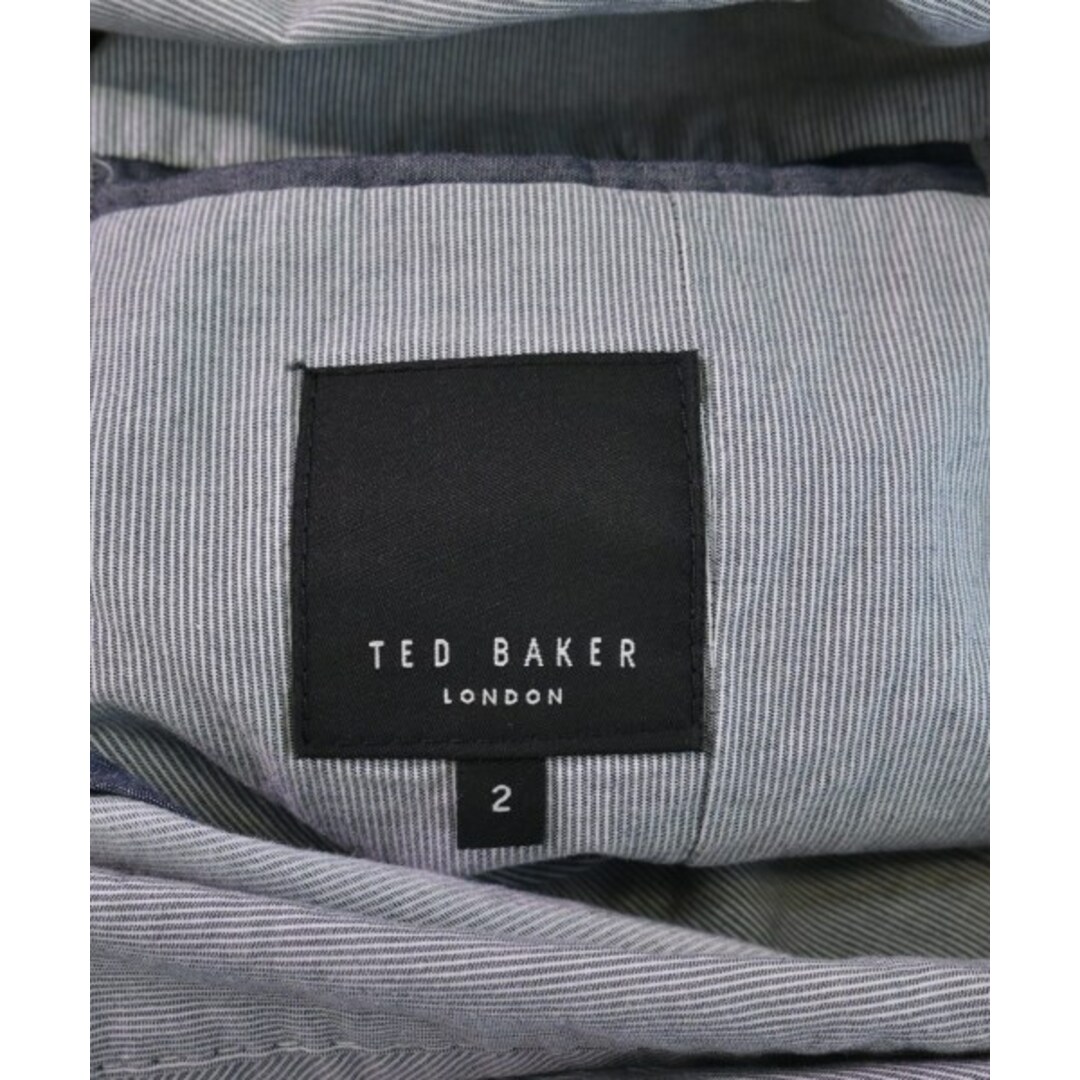 TED BAKER(テッドベイカー)のTED BAKER カジュアルジャケット 2(M位) グレーx白(ストライプ) 【古着】【中古】 メンズのジャケット/アウター(テーラードジャケット)の商品写真