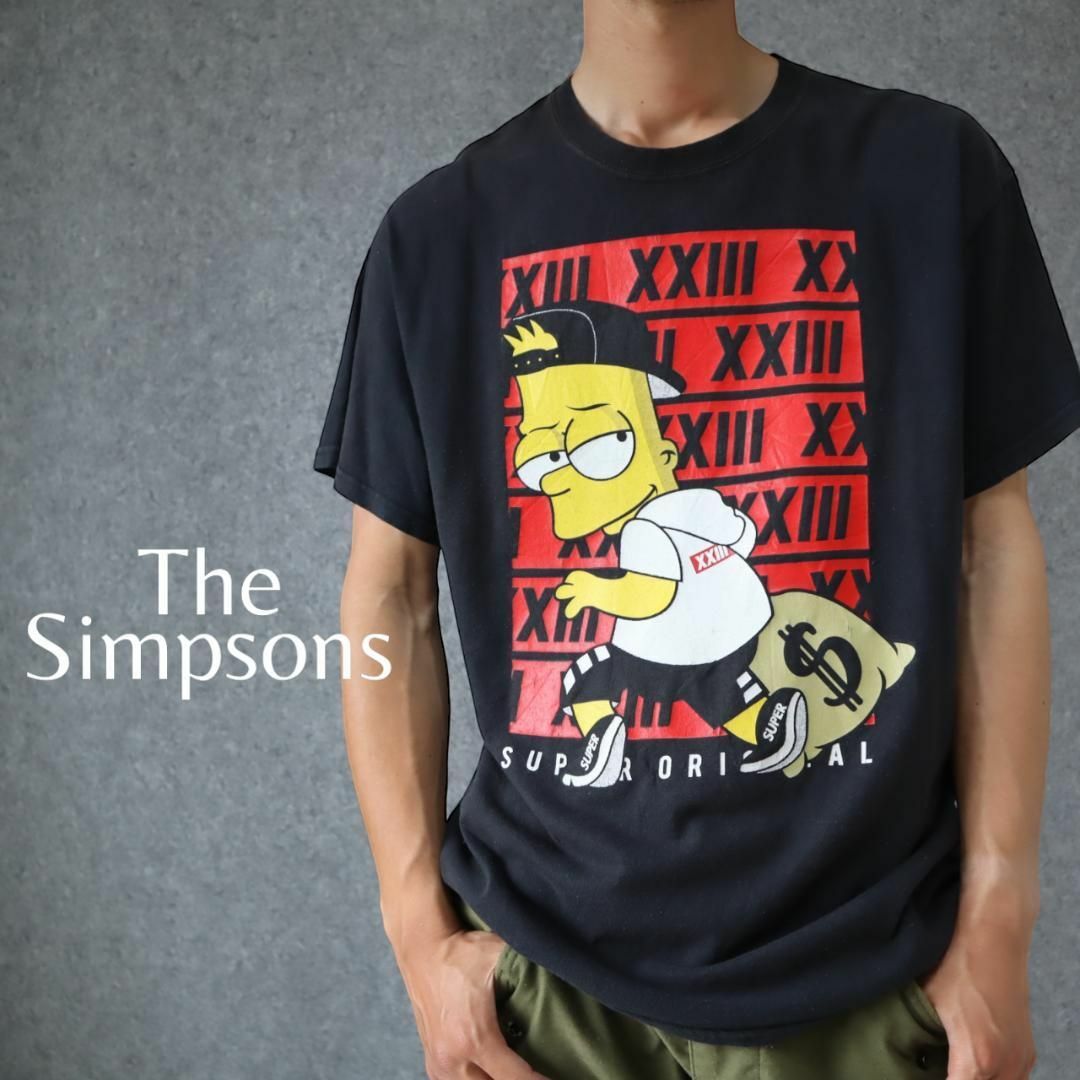 【シンプソンズ】ストリート デザイン ビッグ プリント ルーズ 黒 Tシャツ | フリマアプリ ラクマ