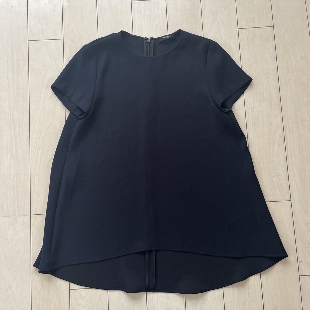 ハーフスリーブブラウス 紺 Yoko Chan 38 ネイビー トップス-