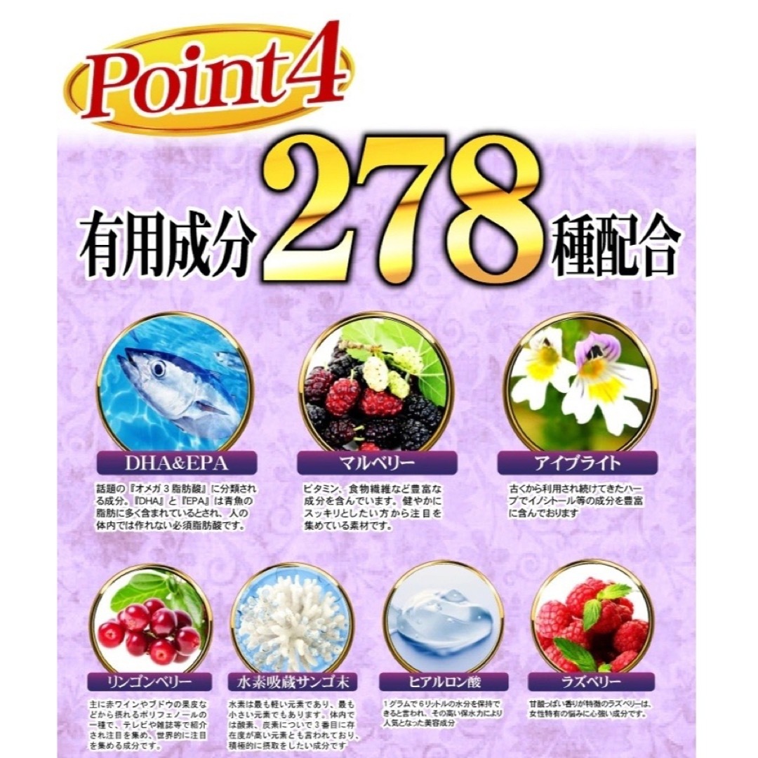 ビルベリー & ルテイン +コンドロイチン、アサイー、ビタミン、カシス　6ヶ月分 食品/飲料/酒の加工食品(その他)の商品写真