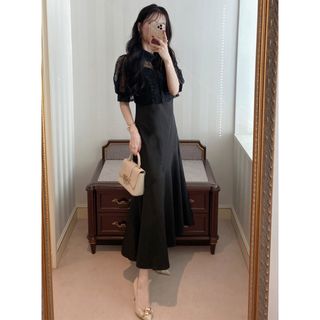 室外 美品‼️【ネストローブ】リネンブロッキング2ウェイワンピース