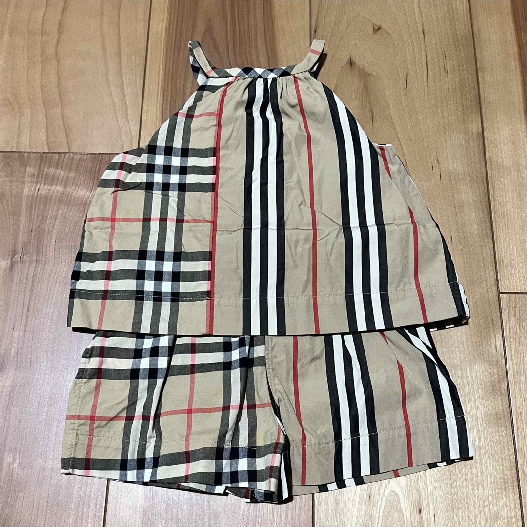 BURBERRY - BURBERRY バーバリー チェック ストライプ ロンパース 6M