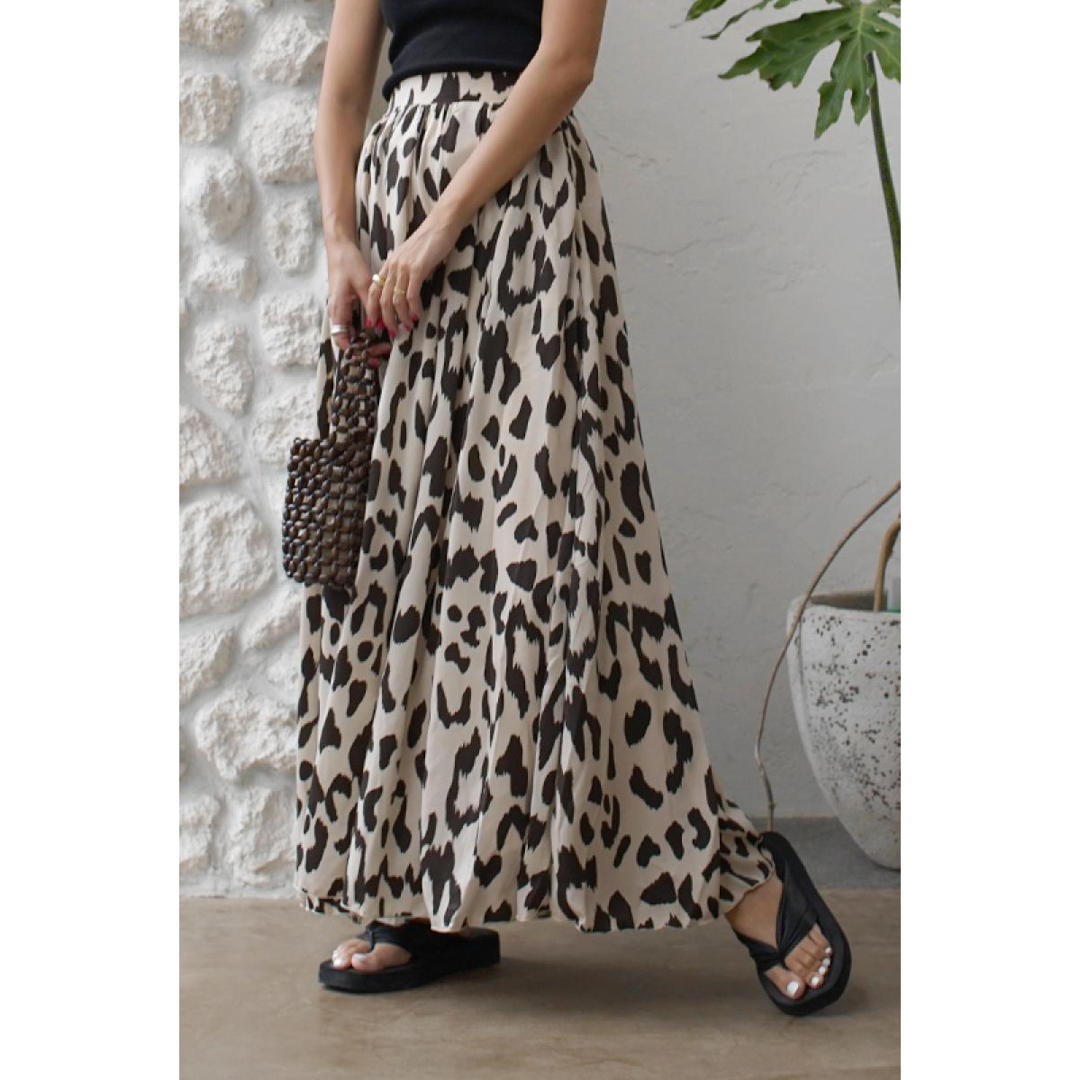 Animal Pattern Maxi Skirt