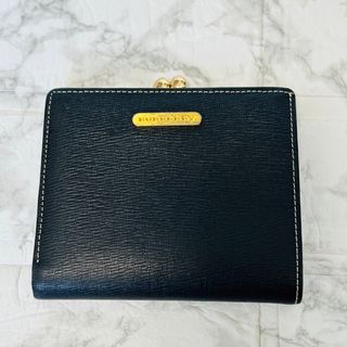 BURBERRY - 【美品】 バーバリー 折り財布 ノバチェック がま口 レザー