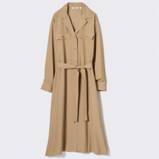 ユニクロ(UNIQLO)のUVカットシャツワンピース(長袖・標準丈・110〜121cm)(ロングワンピース/マキシワンピース)