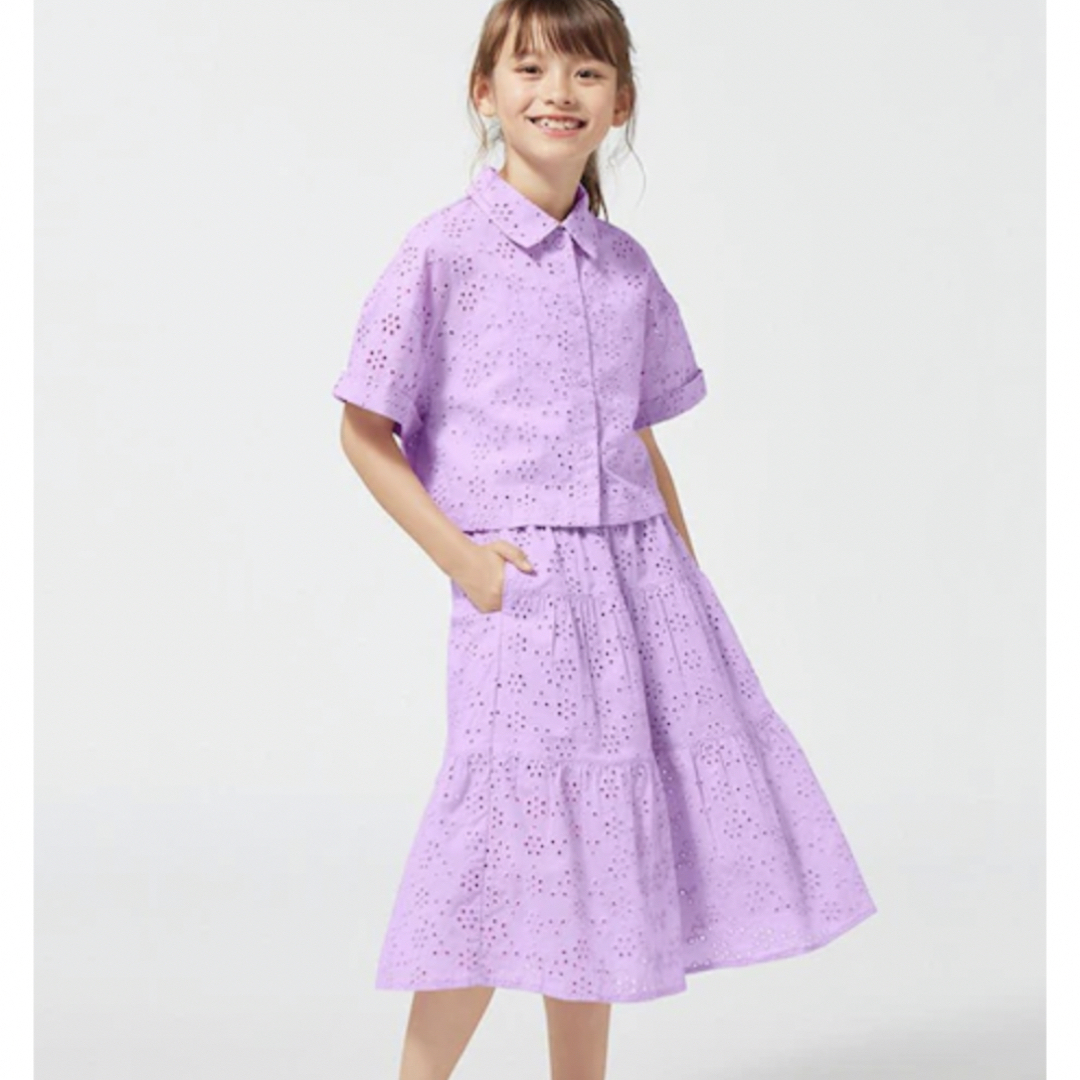 GU(ジーユー)の未開封　GU レースセットアップ　 キッズ/ベビー/マタニティのキッズ服女の子用(90cm~)(スカート)の商品写真