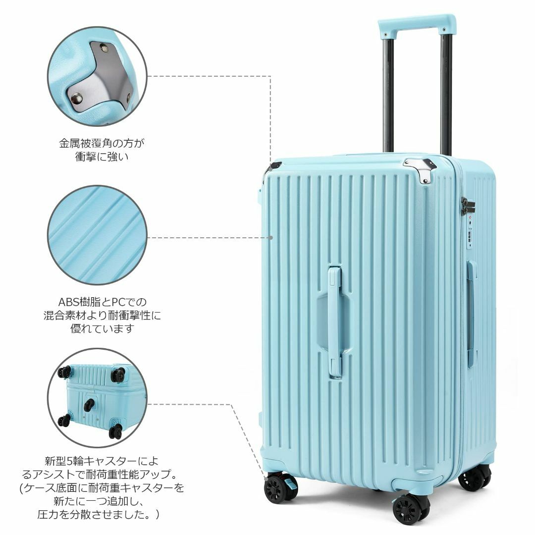 色: Blue】Oritatanda 大容量 荷物 トロリースーツケース 女性 www