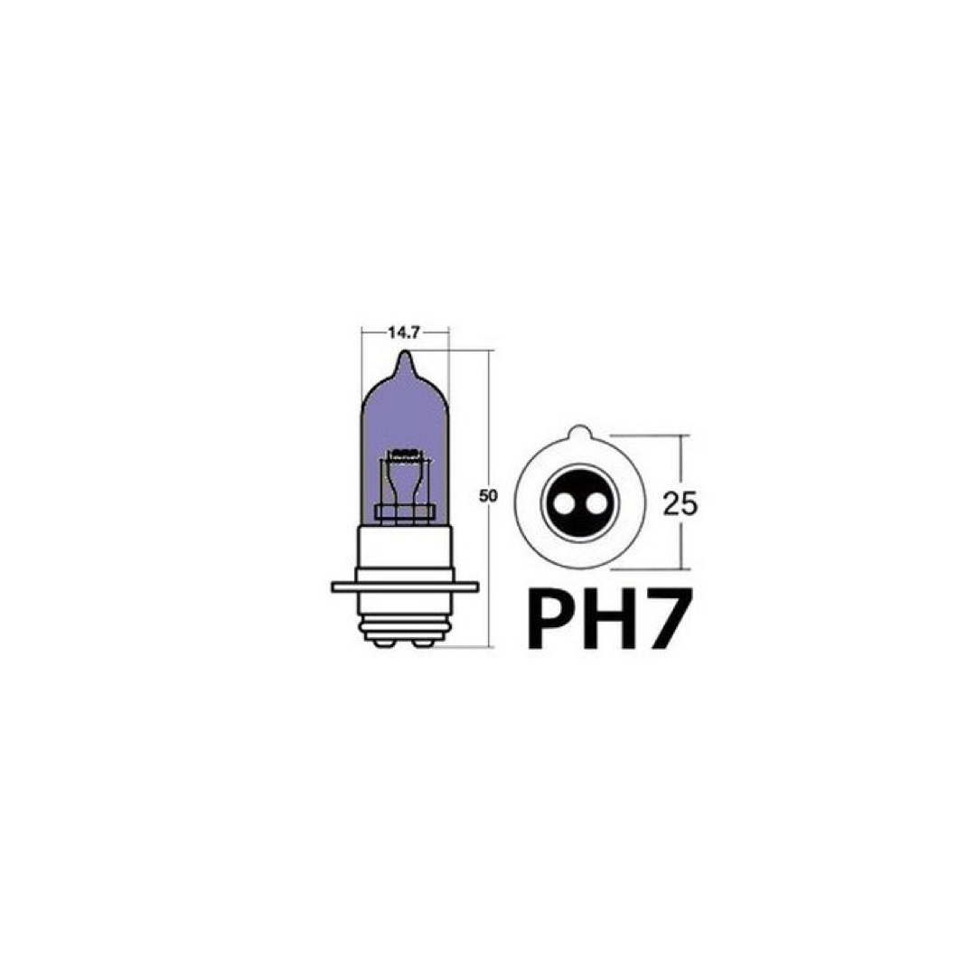 PH7 タイプ 原付用スーパーホワイトハロゲンバルブ 35/35W 【1個】 自動車/バイクのバイク(パーツ)の商品写真