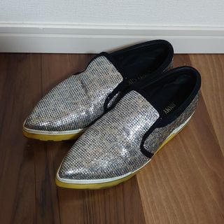 ジミーチュウ(JIMMY CHOO)のJIMMY CHOO ラメ グリッター スリッポン スニーカー 37.5 24(スニーカー)