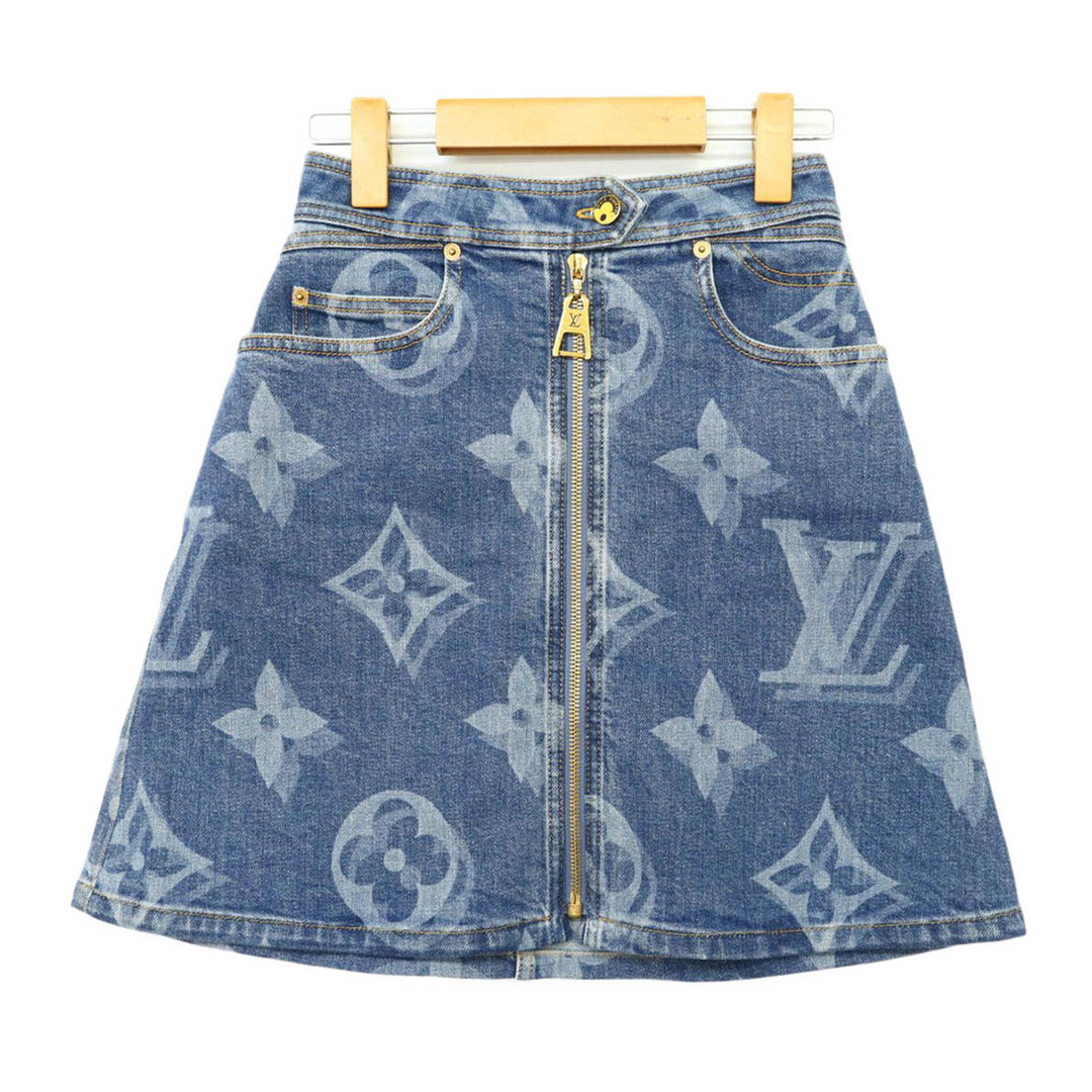 ルイヴィトン モノグラム デニム ミニ スカート レディース ブルー LOUIS VUITTON  【アパレル・小物】