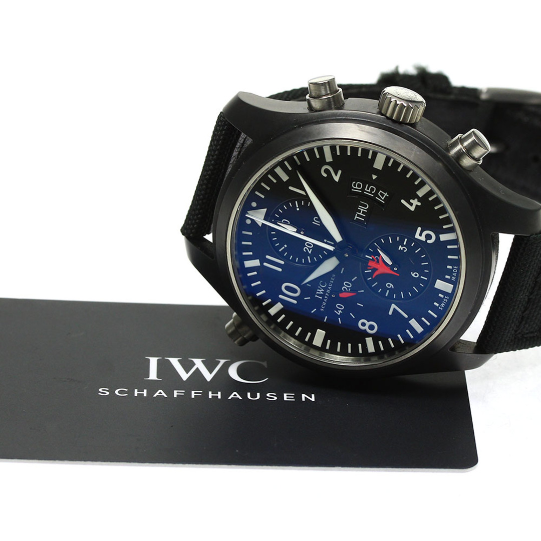 ☆良品 ★保証書付き【IWC SCHAFFHAUSEN】IWC パイロットウォッチ クロノグラフ トップガン IW378901 自動巻き メンズ_740560