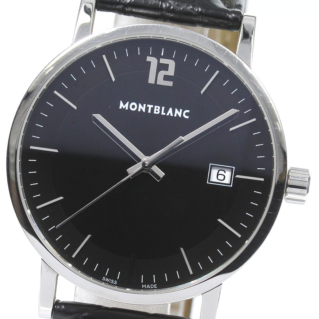 SS×革文字盤色訳あり モンブラン MONTBLANC 7093 サミット デイト クォーツ メンズ _757203