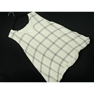 エニィスィス(anySiS)のany SiS エニィスィス Vネック チェック ブラウス シャツ size2/オフホワイト ■◆ レディース(シャツ/ブラウス(半袖/袖なし))