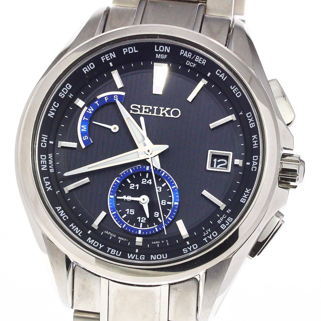 セイコー SEIKO SAGA289/8B63-0AV0 ブライツ デュアルタイム デイデイト ソーラー電波 メンズ 美品 箱・保証書付き_756180