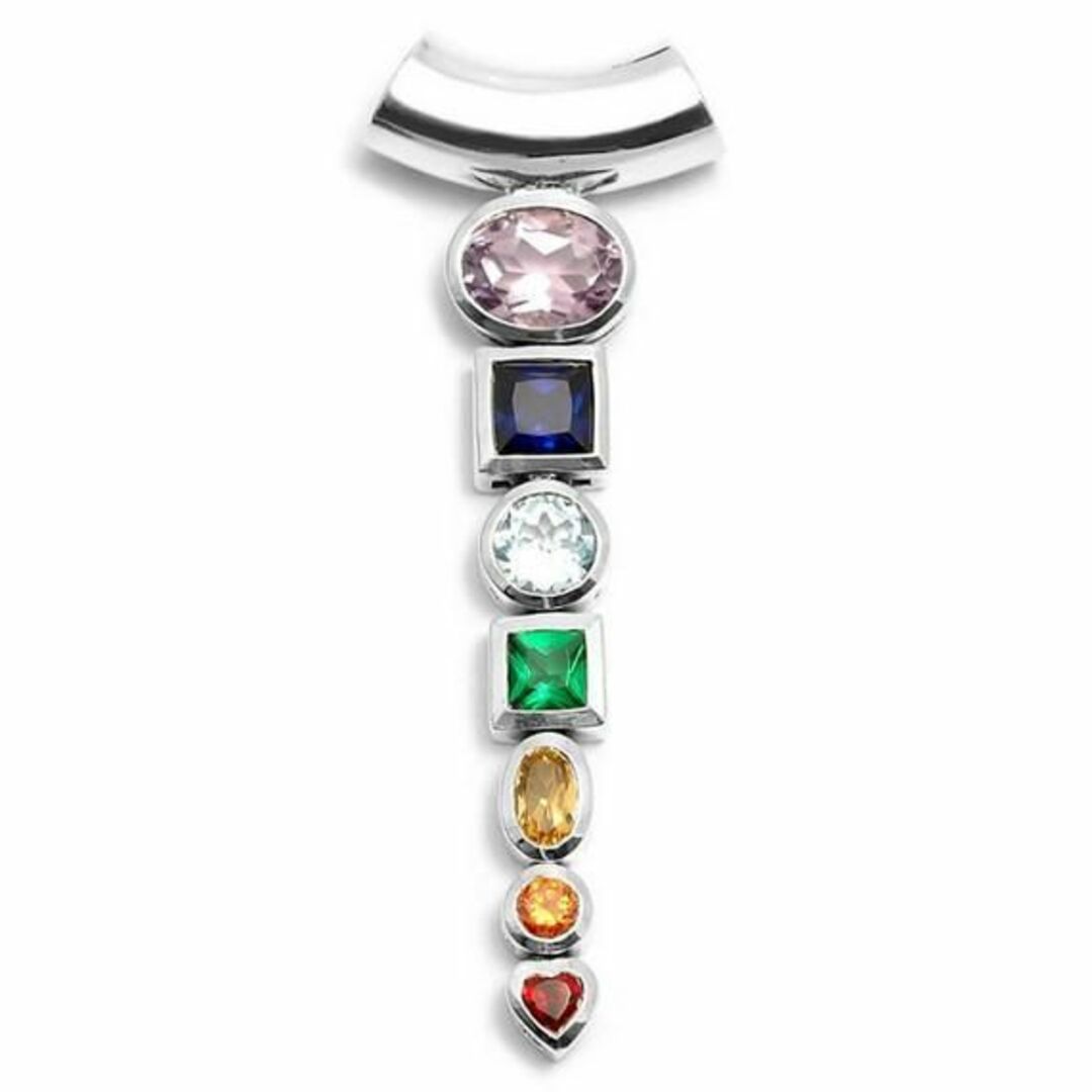 PS Silver Chakra with Gems Pendant