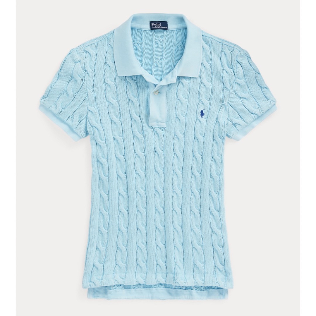 POLO RALPH LAUREN(ポロラルフローレン)のPOLO RALPH LAUREN  スリム フィット ケーブルニットポロシャツ レディースのトップス(ニット/セーター)の商品写真