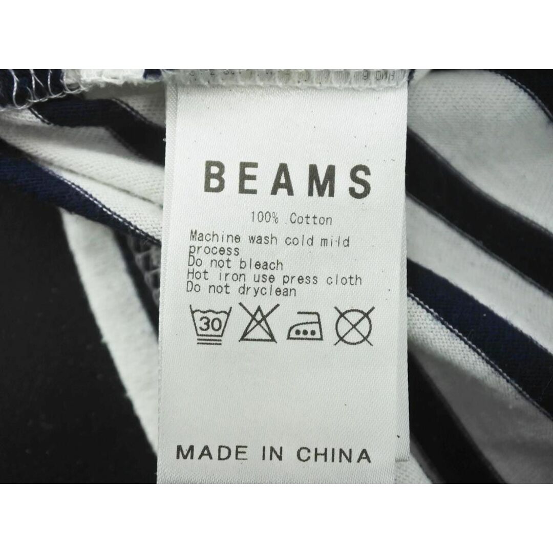 BEAMS(ビームス)のBEAMS ビームス ボーダー プリント Tシャツ sizeM/白ｘ紺 ■◆ メンズ メンズのトップス(Tシャツ/カットソー(半袖/袖なし))の商品写真