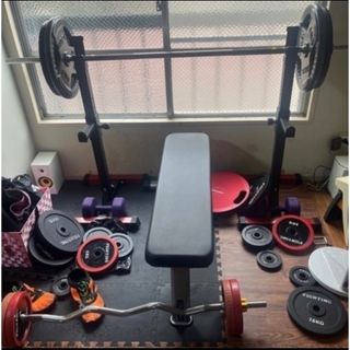 引き取り可　バラOK  値段応相談　ホームジムセット　MAX135kg(トレーニング用品)