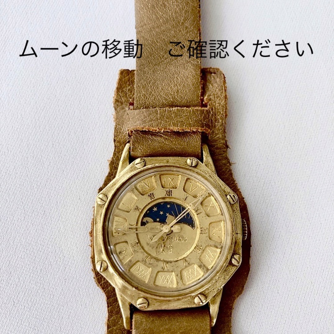 真鍮製　WATCH  STUDIO　手づくり　メンズクォーツ腕時計　稼動品