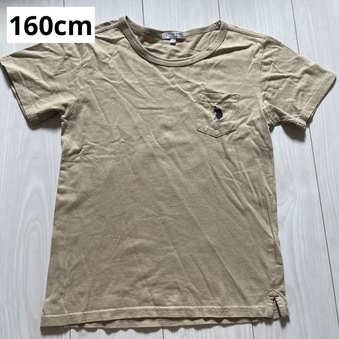 160cm ベージュ 半袖 Tシャツ キッズ/ベビー/マタニティのキッズ服男の子用(90cm~)(Tシャツ/カットソー)の商品写真