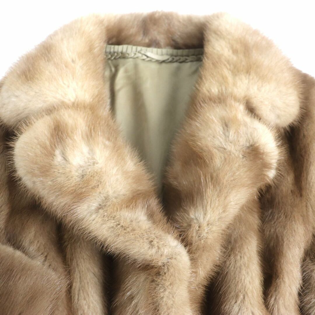 毛並み極美品▽MINK パステルミンク 本毛皮コート ライトブラウン 毛質 