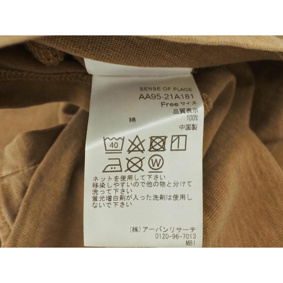 URBAN RESEARCH(アーバンリサーチ)のSENSE OF PLACE センスオブプレイス アーバンリサーチ ノースリーブ Tシャツ sizeF/茶 ■◆ レディース レディースのトップス(Tシャツ(半袖/袖なし))の商品写真