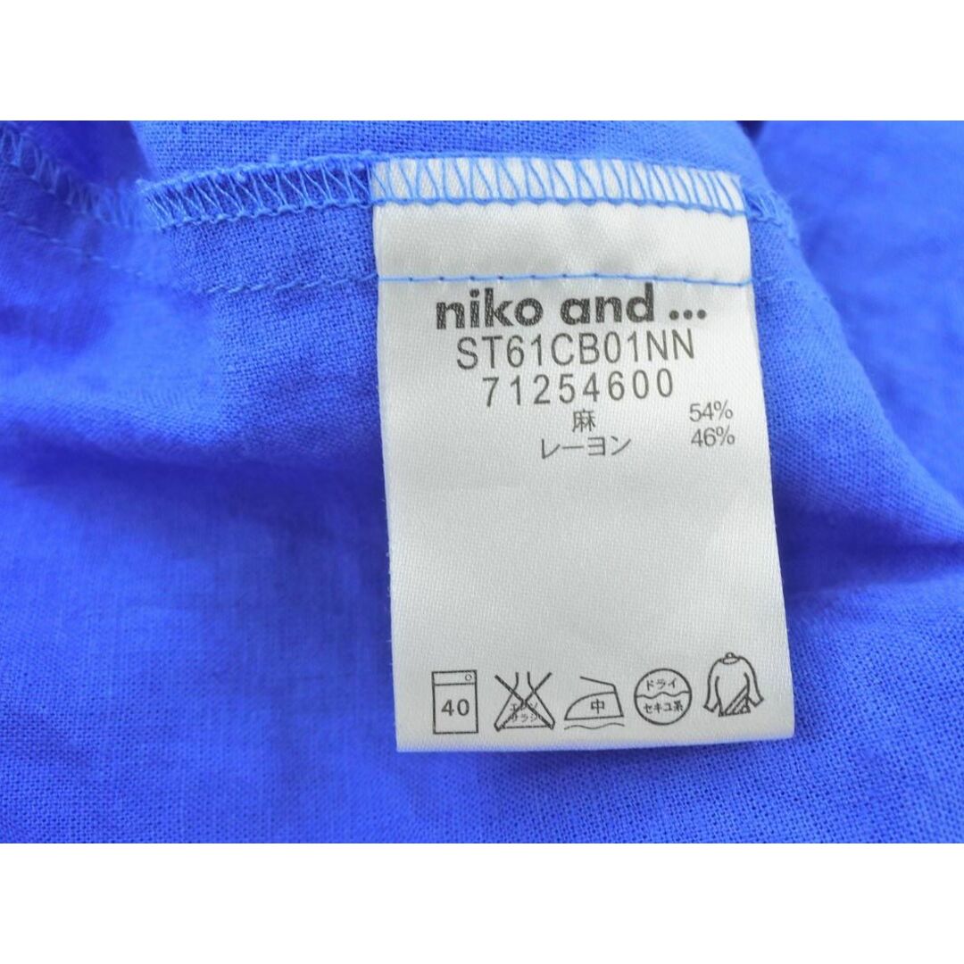 niko and...(ニコアンド)のniko and ニコ アンド リネン混 フレアスリーブ ブラウス シャツ sizeM/青 ■◆ レディース レディースのトップス(シャツ/ブラウス(半袖/袖なし))の商品写真