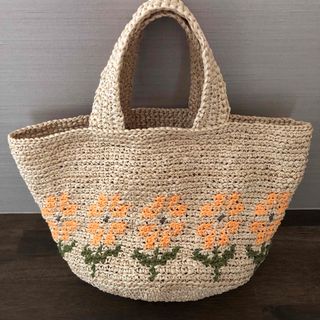 ハンドメイド　かぎ編み　お花のハンドバッグ　11(バッグ)