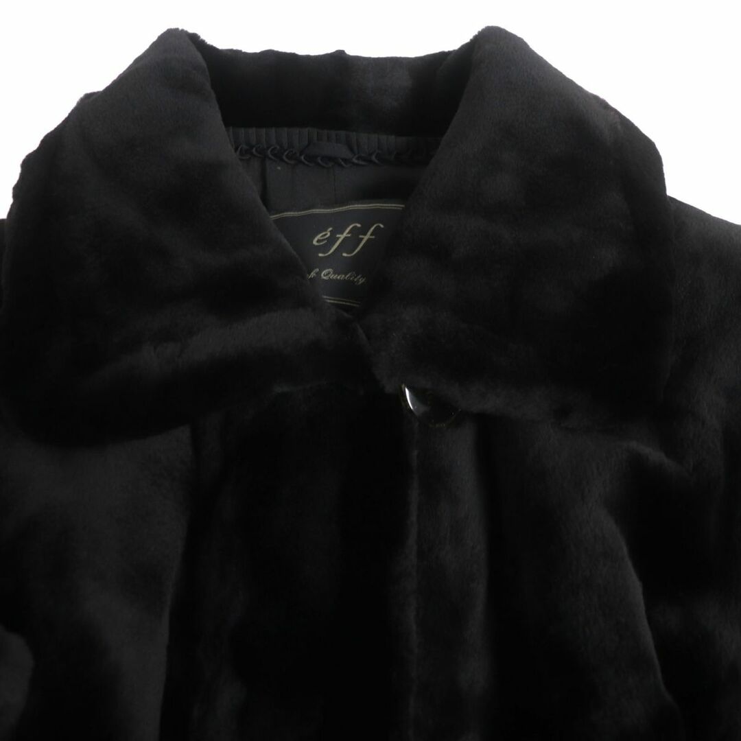 極美品▼eff MINK シェアードミンク 本毛皮セミロングコート ブラック F 毛質柔らか◎
