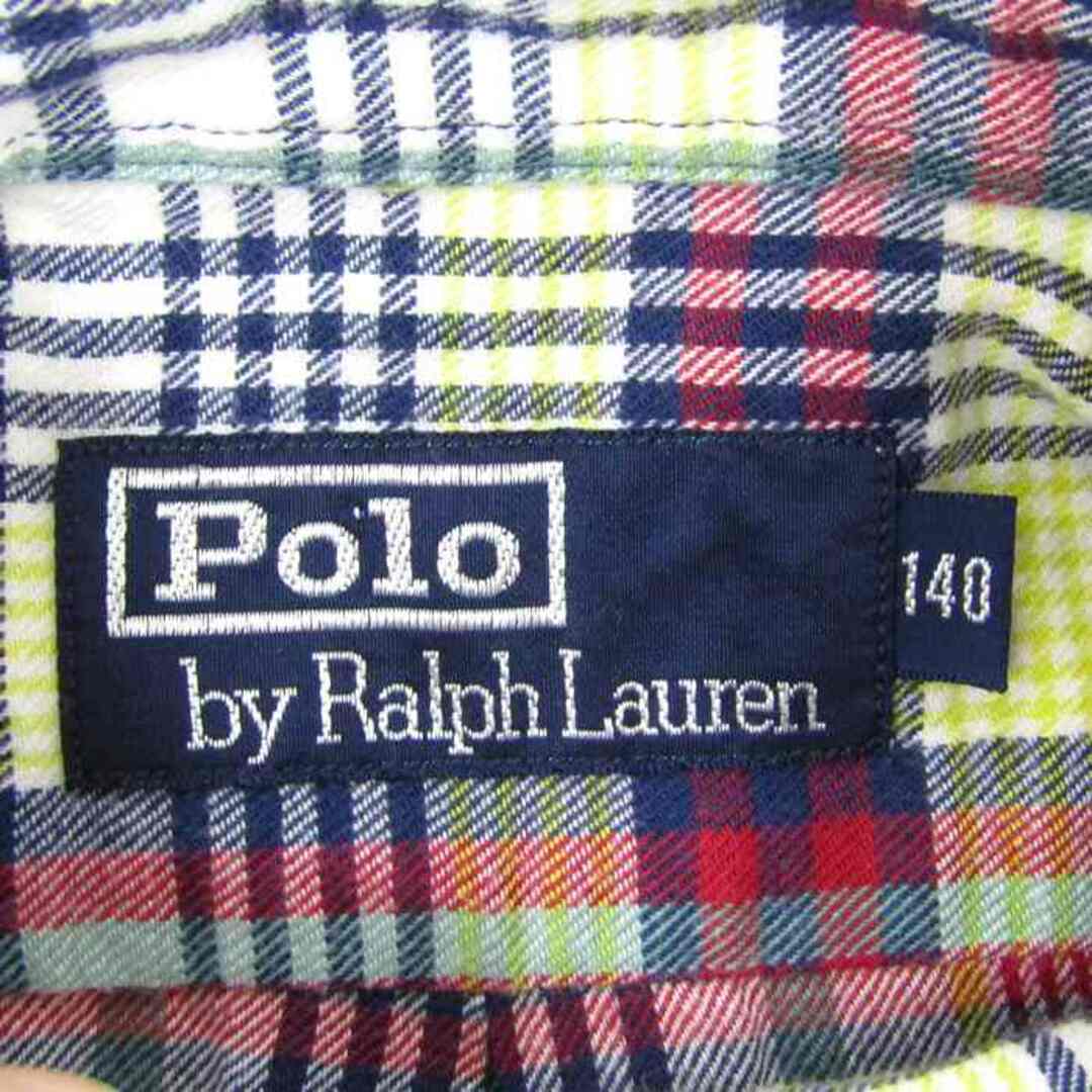 ポロバイラルフローレン 半袖シャツ チェック ポニーロゴ トップス キッズ 男の子用 140サイズ マルチカラー Polo by Ralph Lauren キッズ/ベビー/マタニティのキッズ服女の子用(90cm~)(その他)の商品写真