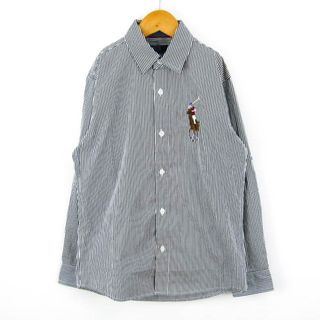 ポロラルフローレン(POLO RALPH LAUREN)のポロ・ラルフローレン 長袖シャツ ストライプ ビッグポニーロゴ トップス キッズ 男の子用 10サイズ ネイビー POLO RALPH LAUREN(その他)