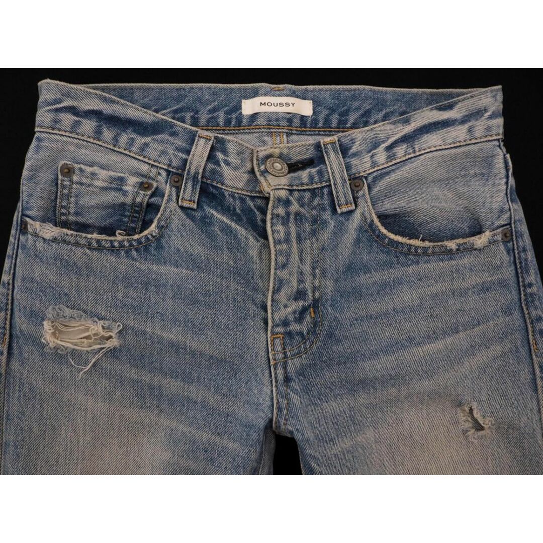 moussy(マウジー)のMOUSSY マウジー ダメージ加工 デニムパンツ size24/青 ■■ レディース レディースのパンツ(デニム/ジーンズ)の商品写真