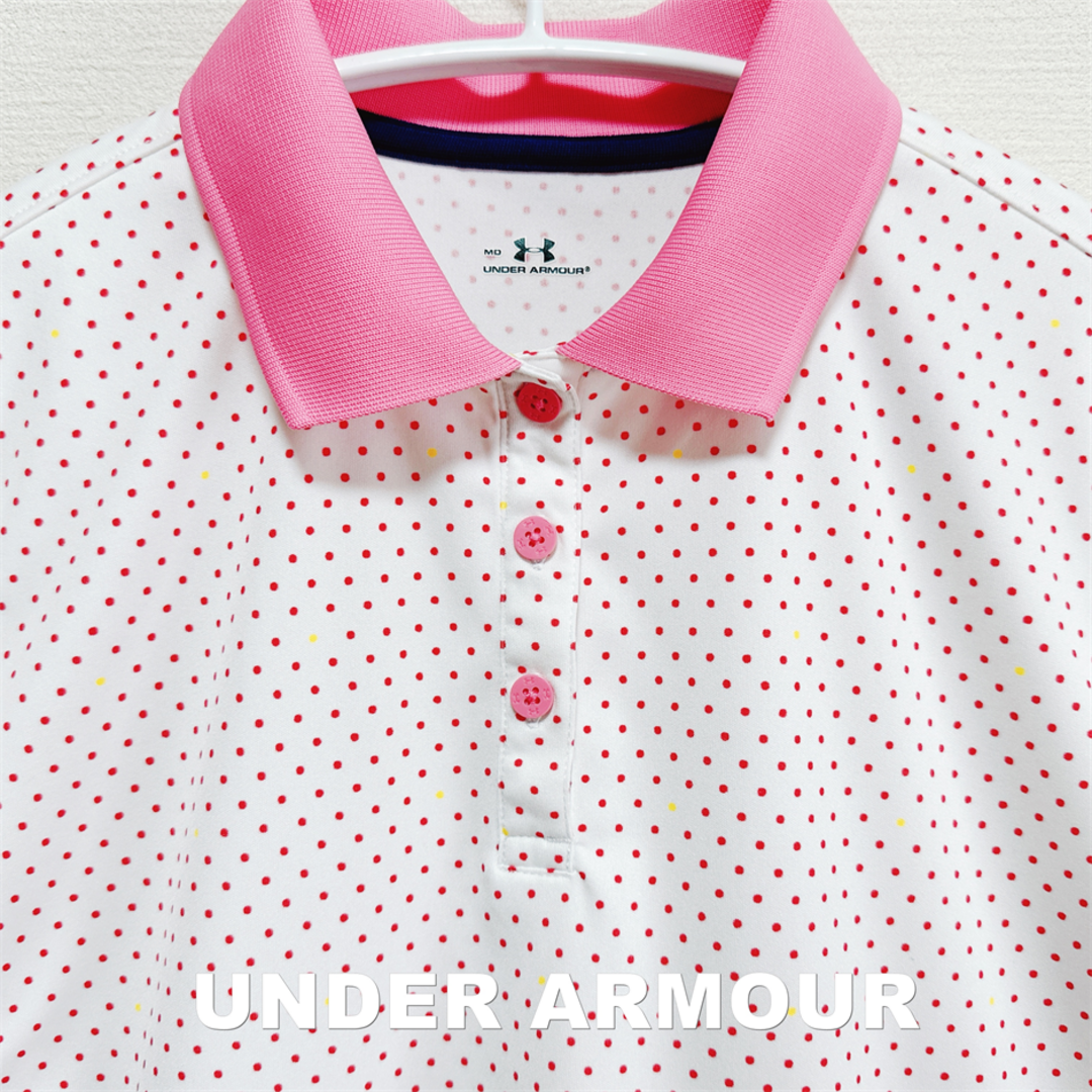 UNDER ARMOUR(アンダーアーマー)の【UNDER ARMOUR】アンダーアーマー ドット柄 ゴルフウェア ポロシャツ レディースのトップス(ポロシャツ)の商品写真