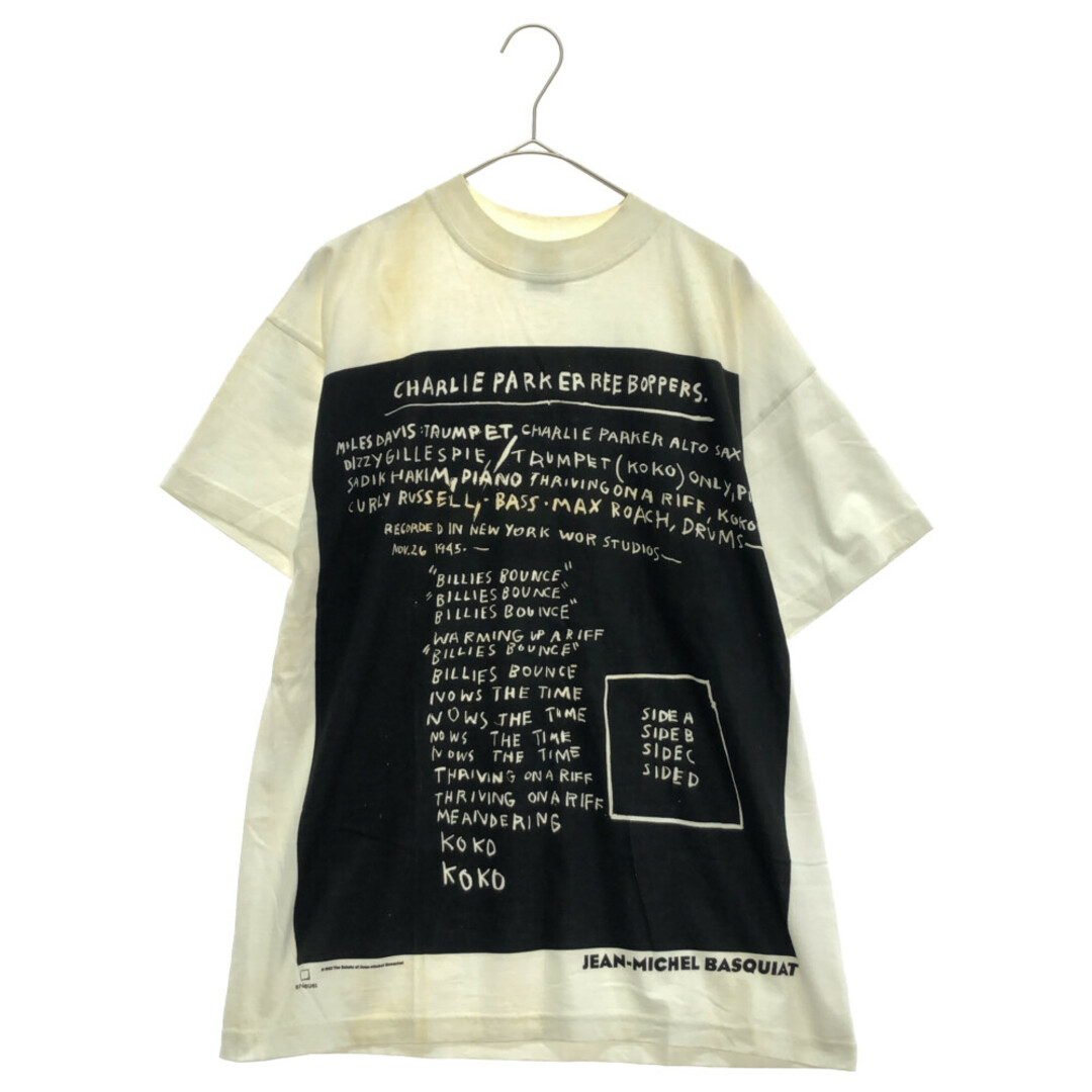 VINTAGE ヴィンテージ 1993 Neues Museum JEAN-MICHEK BASQUIAT Discography One ジャン ミシェル バスキア グラフィックプリント 半袖Tシャツ ホワイト