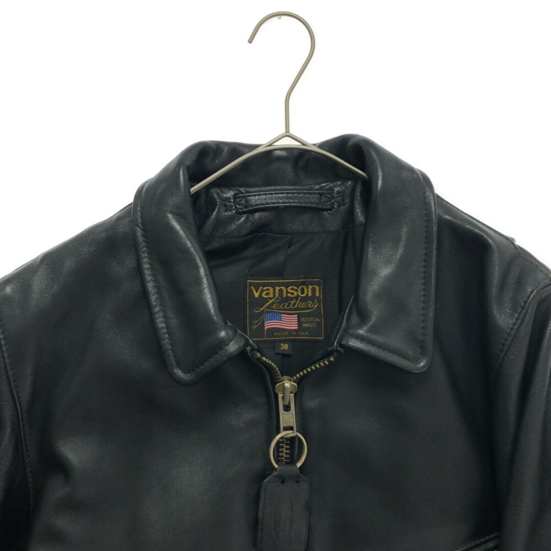 VANSON(バンソン)のVANSON バンソン ENFIELD Leather Jacket エンフィールド レザージャケット ブラック メンズのジャケット/アウター(レザージャケット)の商品写真