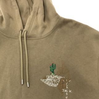 NIKE ナイキ 21SS Cactus Jack Pullover Hoodie ×トラヴィス・スコットロゴ刺繍プルオーバー CZ0162-247  ベージュ