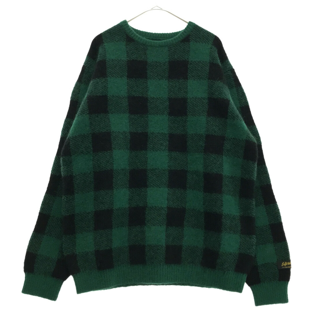 SOFTMACHINE ソフトマシーン 19AW PLAID SWEATER ブロックチェック ウールニットセーター ブラック/グリーン SM-19AW-027