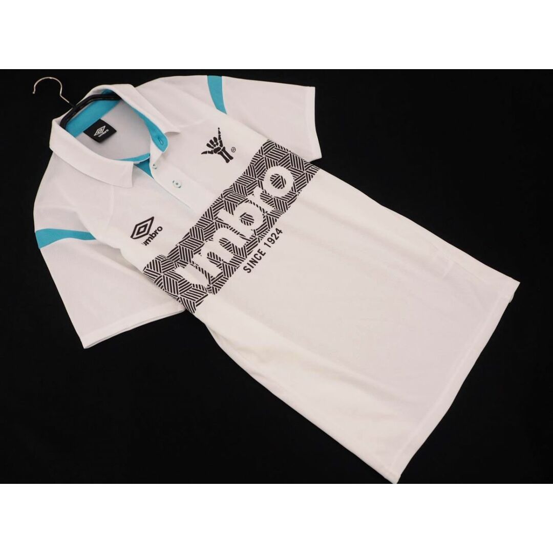 UMBRO(アンブロ)のumbro アンブロ プリント ポロ トレーニングウェア カットソー sizeM/白 ■◆ メンズ メンズのトップス(Tシャツ/カットソー(半袖/袖なし))の商品写真