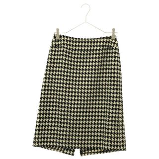 バーバリー(BURBERRY)のBURBERRY LONDON バーバリーロンドン ウール 総柄 膝丈 スカート ホワイト/ブラック FX073-819-09 レディース(ひざ丈スカート)