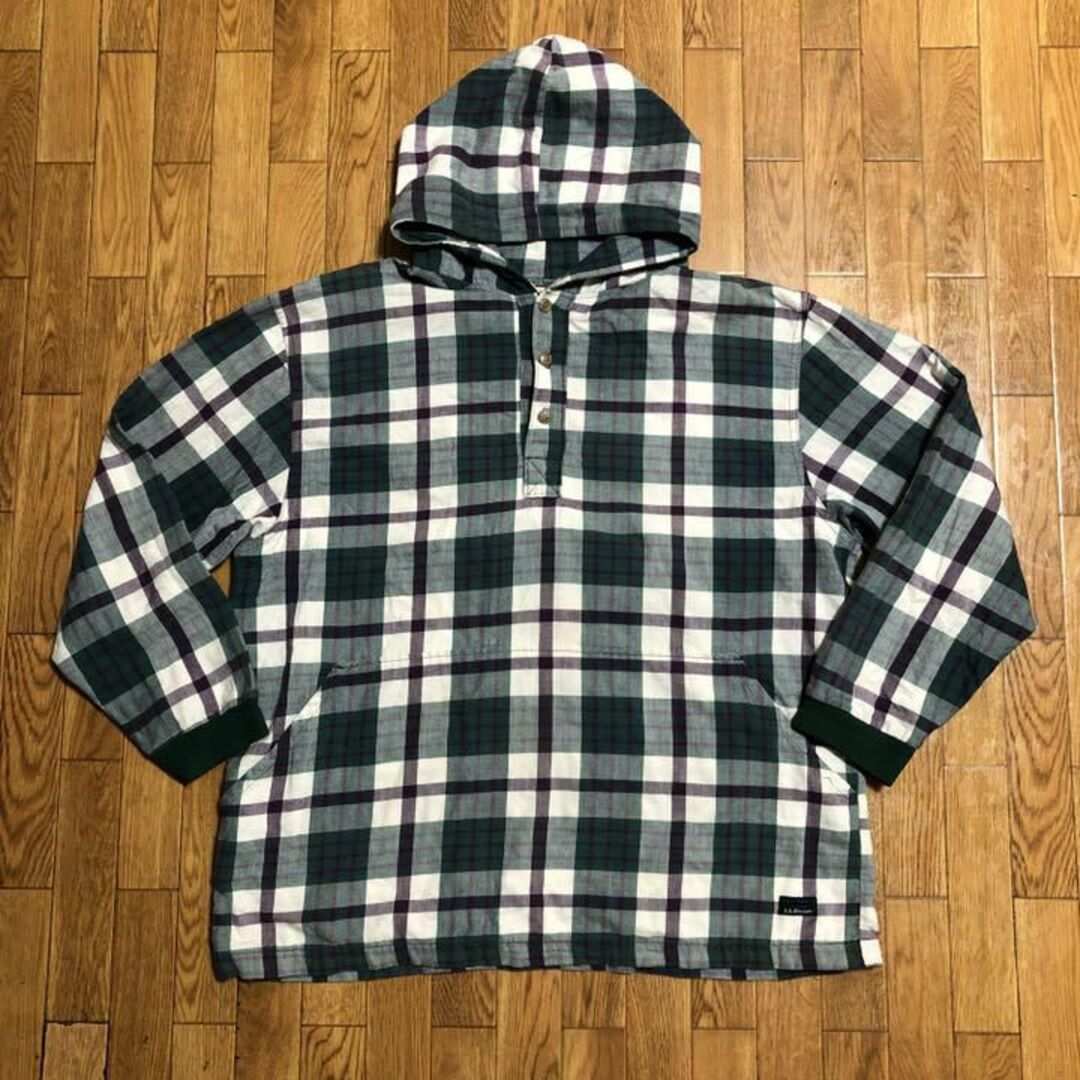 L.L.Bean - 80s USA製 L.L.Bean シャツ パーカー 緑 白 M 山タグの通販