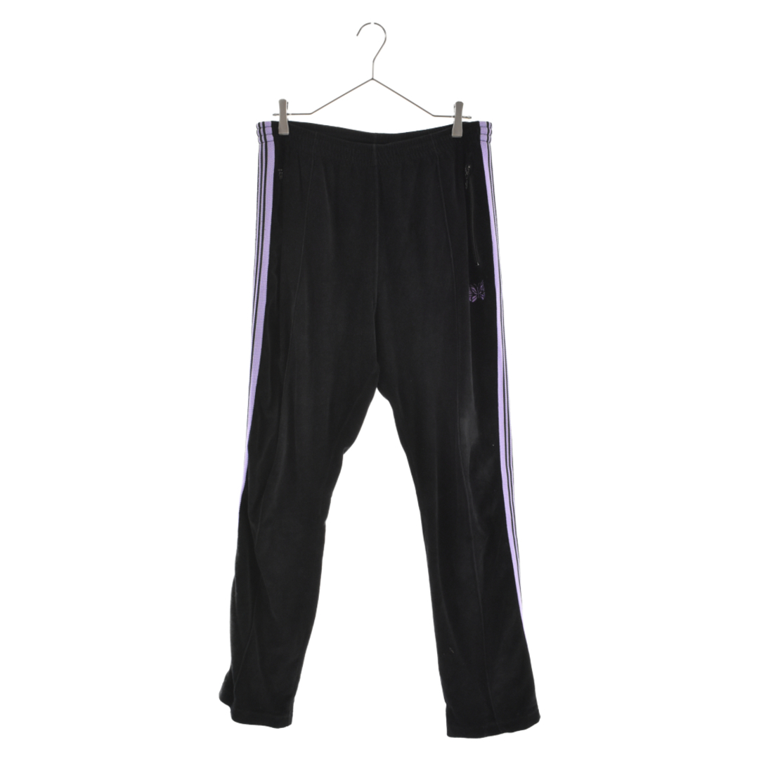 Velour　22SS　Narrow　Track　KP227　Pant　C/PE　ナローベロアトラックパンツ　ブラック/パープル-　Needles　ニードルス