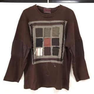 コムデギャルソン(COMME des GARCONS)のクリストファーネメス☆生地見本長袖切替T シャツ☆茶(Tシャツ/カットソー(七分/長袖))