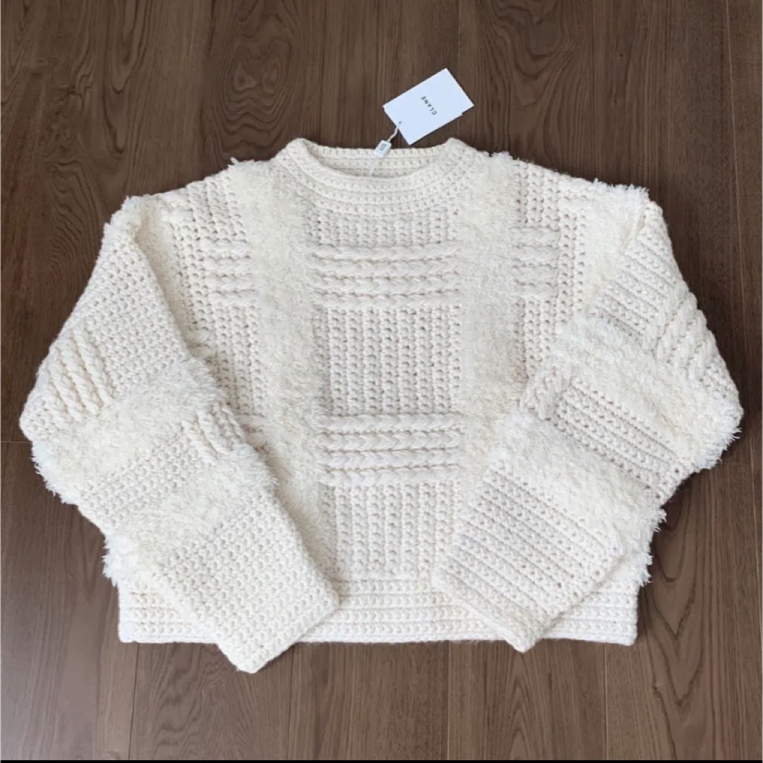 【未使用】CLANE クラネ WIDE CHECK HAND KNIT ニット 5