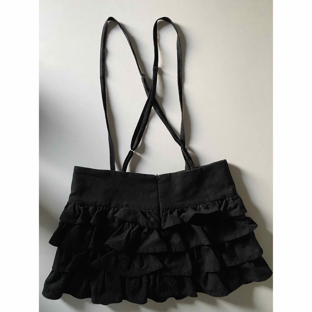 DURAS(デュラス)のduras  肩紐付きミニスカート　フリフリ　ブラック レディースのスカート(ミニスカート)の商品写真