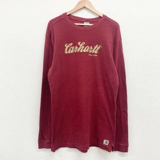 カーハート(carhartt)のUS古着 カーハート Carhartt サーマル ロンT 長袖 Tシャツ ロゴ プリント サイズ：メンズ L TALL エンジ【中古】(Tシャツ/カットソー(半袖/袖なし))