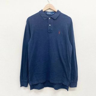 ラルフローレン(Ralph Lauren)の古着 ポロ ラルフローレン Polo by Ralph Lauren 鹿の子 ポロシャツ 長袖 ワンポイント ポニー刺繍 サイズ：メンズ M ネイビー【中古】(ポロシャツ)